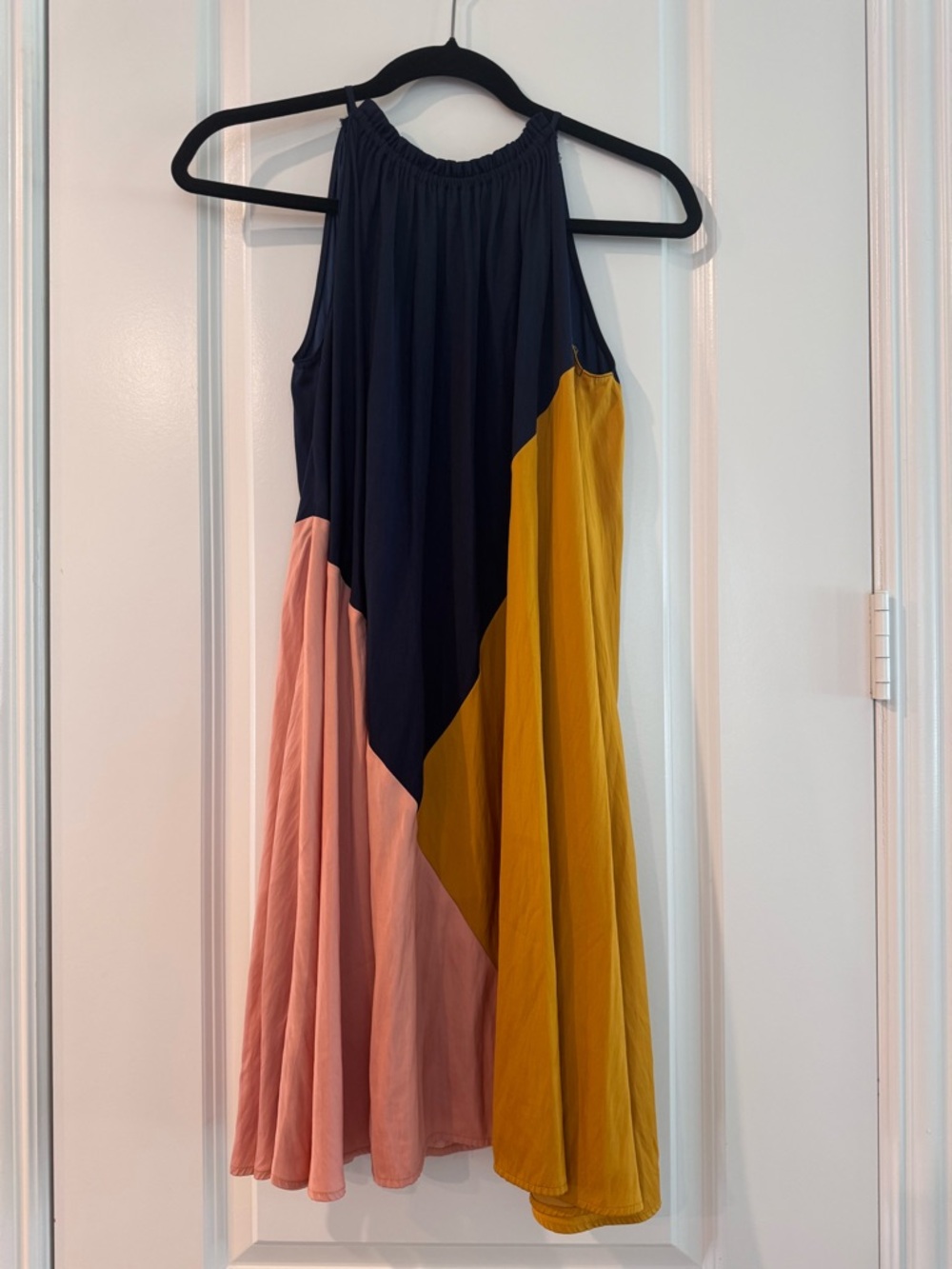 LOFT Navy, Mustard & Blush Colorblock Maxi Dress